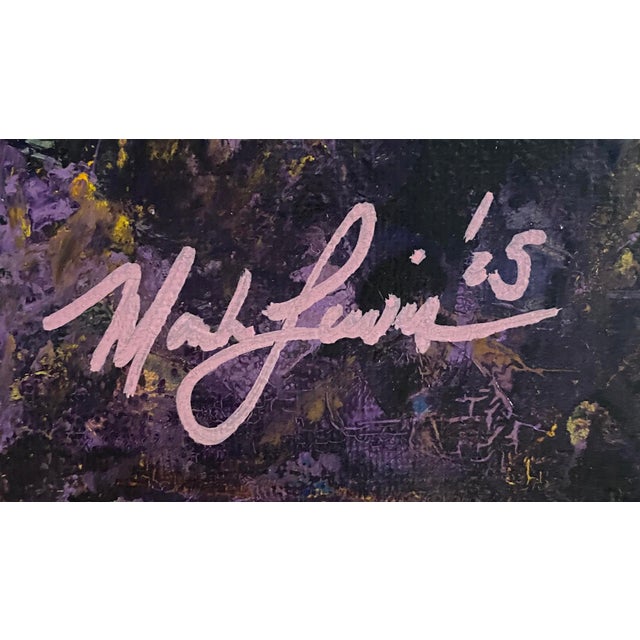 Abstract 2025 "035-25" Abstract Expressionist Amethyst & Canary Yellow Painting by Mark Lewis For Sale - Image 3 of 6
