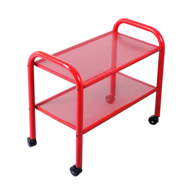 Postmodern Red Metal Trolley by Habitat, 1980s For Sale - Image 13 of 13