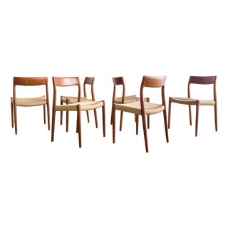 Mid-Century Danish Teak Dining Chairs # 77 by Niels O. Møller, J. L. Moller, Set of 6 For Sale