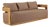 Eclipse Outdoor Solid Teak Wood Sofa - Light Brown Fabric For Sale