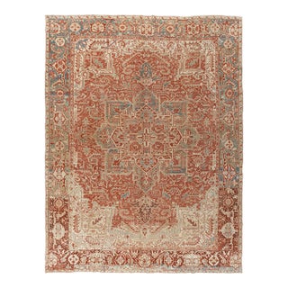 Vintage Circa 1940 Heriz Rug 9ft 1in X 12ft 6in For Sale