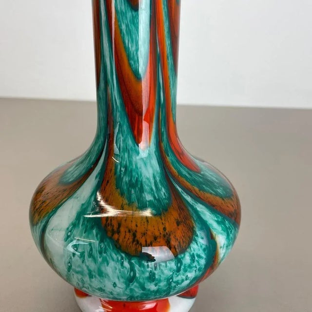 Large Vintage Italian Pop Art Multicolor Opaline Vase, 1970s For Sale - Image 10 of 18