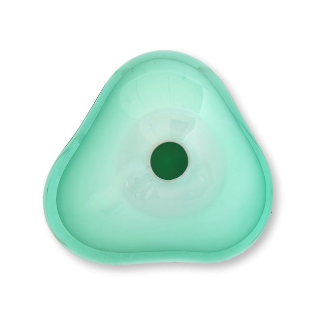 Murano Large Freeform Sea Green Murano Glass Bowl For Sale - Image 4 of 5