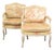 Pair Scalamandre Mallorcan Salmon Magical Silk Lampas Reupholstered Vintage Accent Chairs For Sale