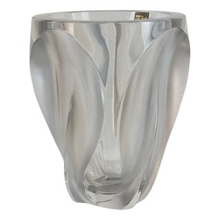 Flamme Crystal Vase from Lalique Paris, 1970s For Sale