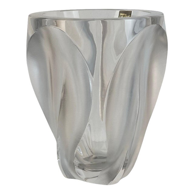 Flamme Crystal Vase from Lalique Paris, 1970s For Sale