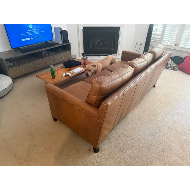 Maitland - Smith Custom Maitland Smith Rustic Leather Sofa For Sale - Image 4 of 5