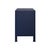 Contemporary Matthew Izzo Home Edelman Textured Navy Blue Linen Two Drawer Side Table With Antique Brass Hardware For Sale - Image 3 of 6
