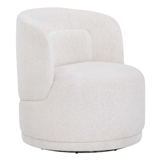 Massa Textured Beige Swivel Accent Chair For Sale - Image 9 of 9