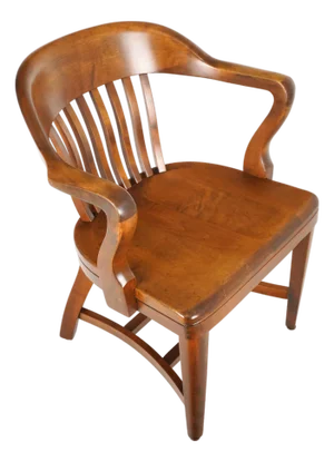 Vintage Wooden Bank of England Style Office Chair