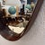 Leather Oval Engraved Mirror For Sale - Image 6 of 10