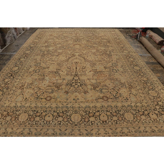 Traditional Antique Doroksh Persian Rug With Beige-Brown Floral Patterns, From Rug & Kilim For Sale - Image 3 of 8