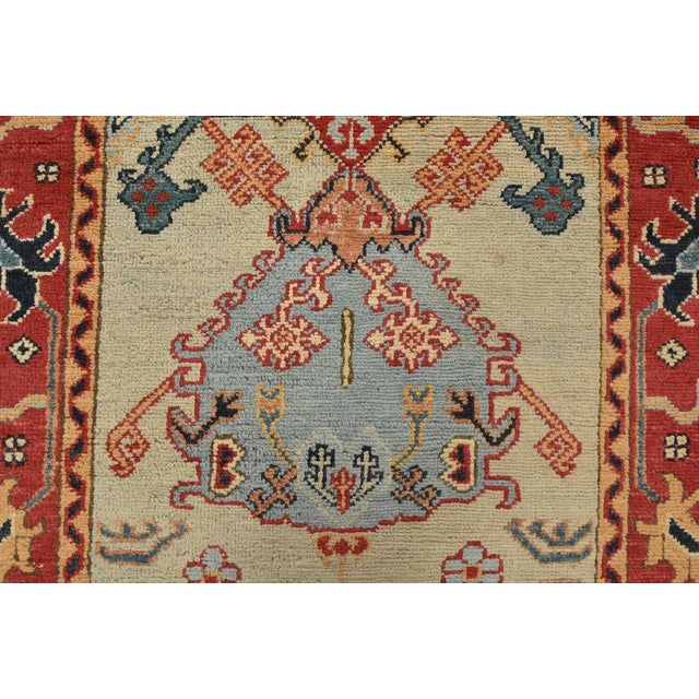 Kazak Runner 2’10” X 9’7” Gray Wool Tribal Hand-Knotted Oriental Rug For Sale - Image 9 of 14