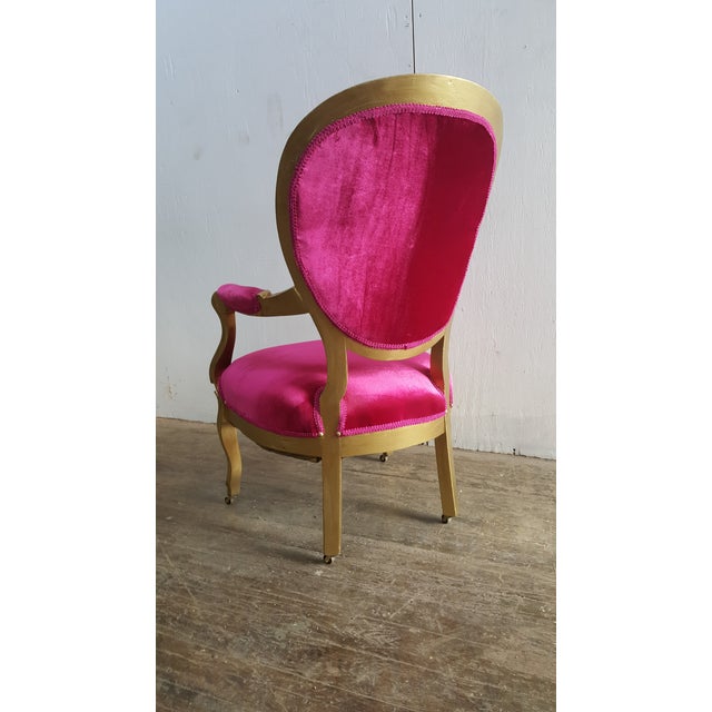 Victorian Antique Pink Velvet and Gold Chair Chairish