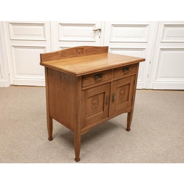 Brown Small Art Nouveau Swedish Oak Sideboard, 1930s For Sale - Image 8 of 12