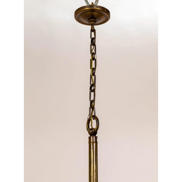 Antique Victorian Brass C-Curve Chandelier With Crystal Rods For Sale - Image 11 of 12