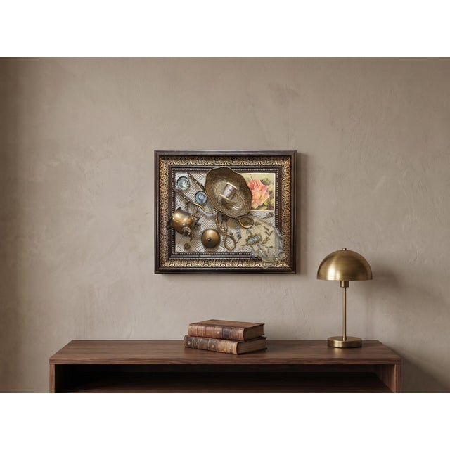 Vintage Framed Brass Assemblage Wall Decor For Sale - Image 4 of 16