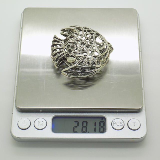 Vintage Italian Handmade Silver Tropical Fish Figurine, Naples, 1980s For Sale - Image 11 of 14