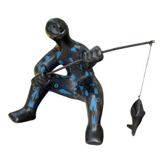 Manuel Felguerez Sculpture Man Fishing For Sale