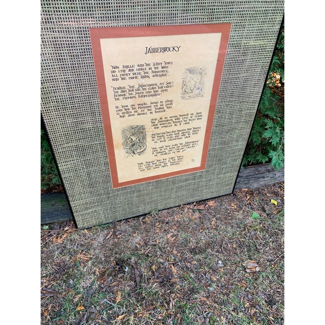 1980s Framed Lewis Carroll “Jabberwocky” Poem Print With Classic Illustrations For Sale In New York - Image 6 of 7