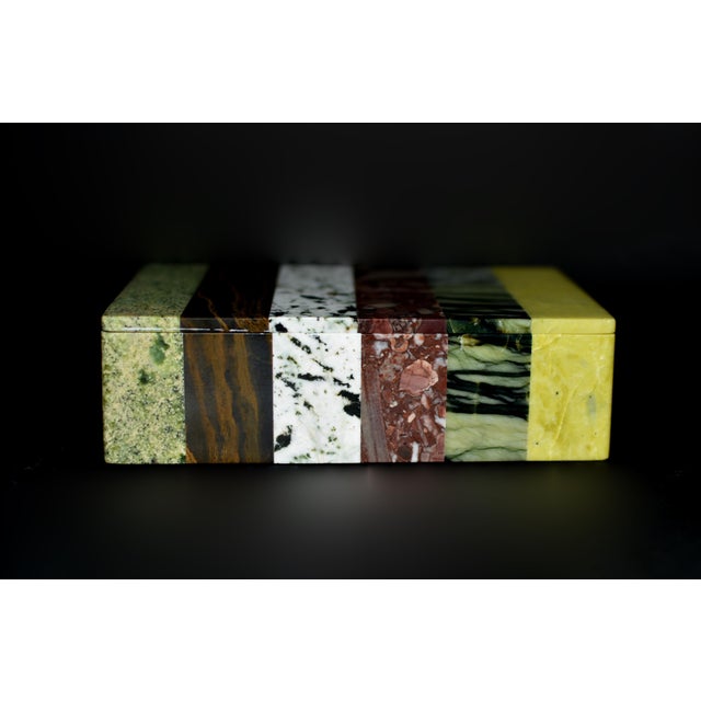 A large beautiful pure gemstone box crafted from six natural stones, including the very rare K3 Jasper, showcasing the...