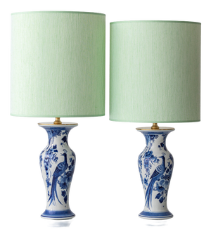 Chinoiserie Bird Table Lamps from Royal Delft, 1979, Set of 2
