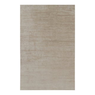 Rug & Kilim’s Oversized Modern Textural Rug in Beige-Brown Stripes and Striae - 11x17 For Sale