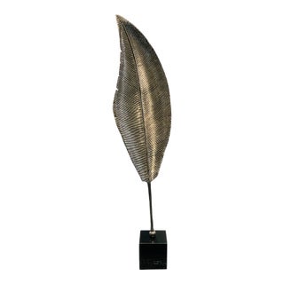 Polished Nickel Leaf Sculpture For Sale