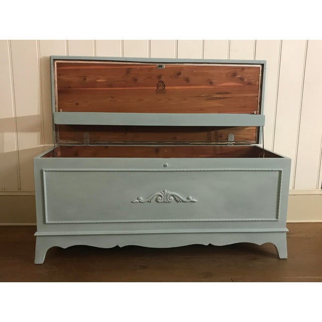 1960s Traditional Lane Furniture Blue Chalk Paint Cedar Chest Chairish