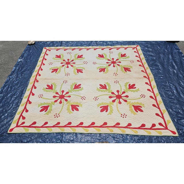 Farmhouse Applique Quilt For Sale - Image 3 of 12