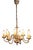 Vintage Low Eight-Arm Chandelier in White Brass For Sale