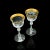 Transparent 1920s Pair of Antique Art Deco French Glass Celebratory Port Glasses For Sale - Image 8 of 13
