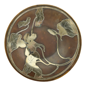 Heintz Style Arts & Crafts Sterling Silver on Bronze Plate
