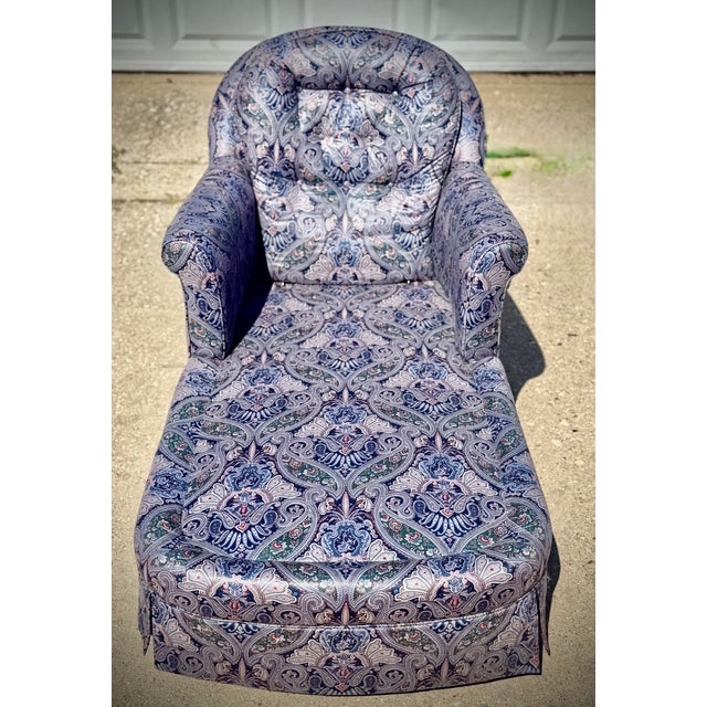 Vintage Down-Filled Custom Upholstered Chaise Lounge by Royal Upholstery For Sale - Image 11 of 13