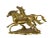 Metal Vintage Solid Gold Brass Running Wild Horses Equestrian Décor Figurine Model For Sale - Image 7 of 7