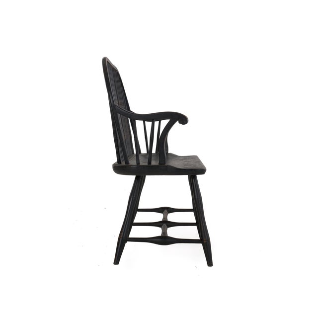 American Windsor Style Black Painted Sack-Back Settee ...