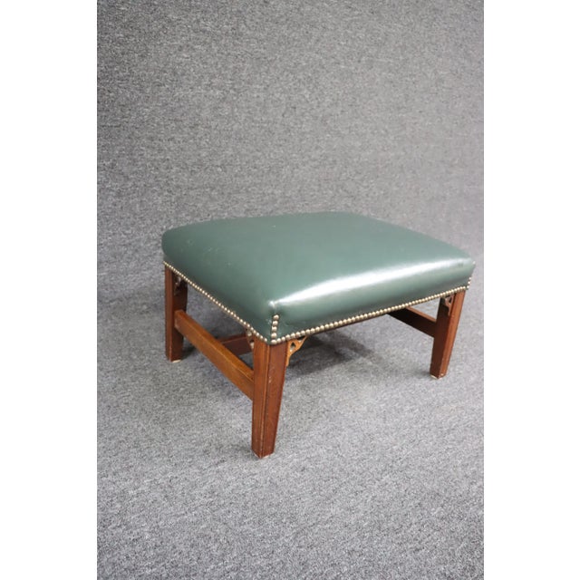 Classic Leather Company Mid Century Ottoman For Sale In Philadelphia - Image 6 of 9
