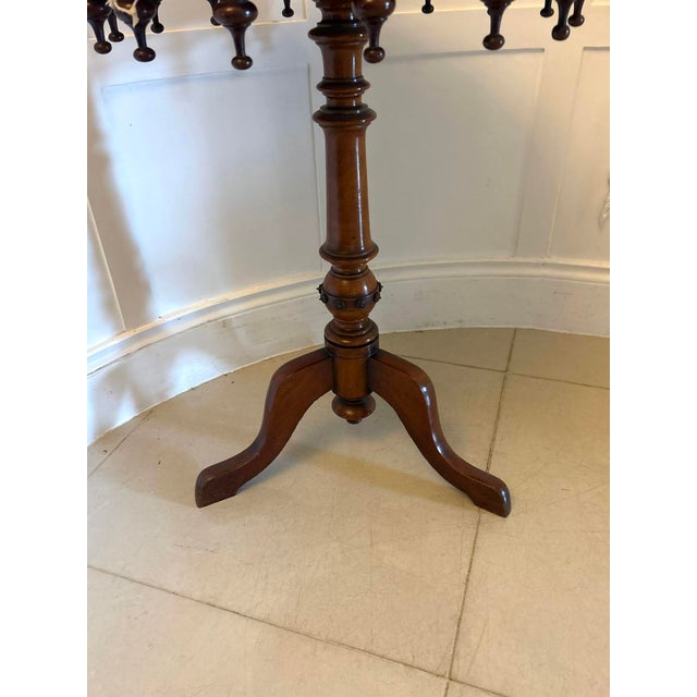 Antique Victorian Walnut Bobbin GalleryTable Lamp , 1880 For Sale - Image 11 of 13