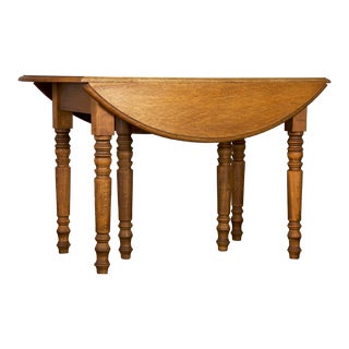 Vintage Country French Provincial Drop Leaf Beech Dining Table For Sale