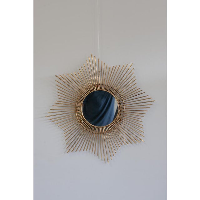 Vintage Gold Metal Mirror, 1970s For Sale - Image 3 of 3