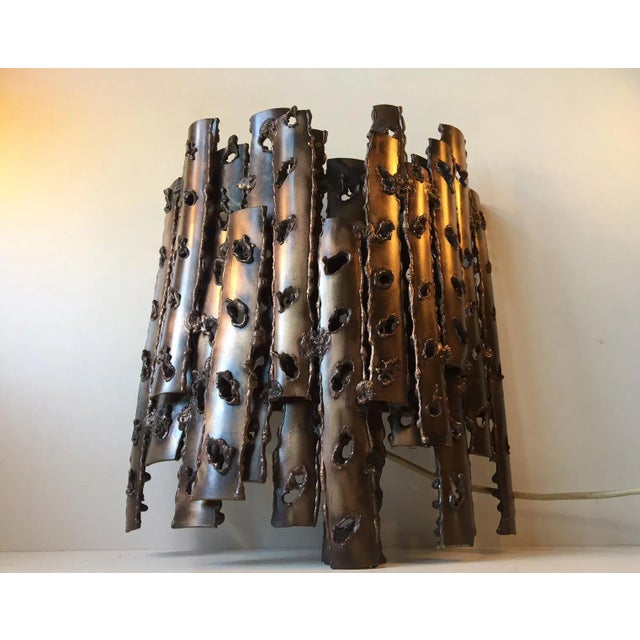 Brown Danish Brutalist Bronze Sconce, 1960s For Sale - Image 8 of 10
