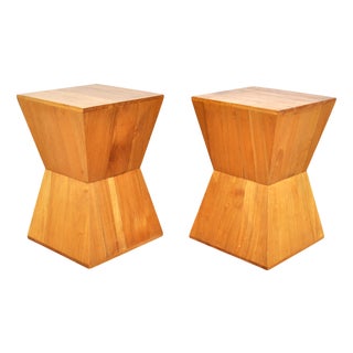 Vintage Geometric Pyramid Side Tables, 1970s, Set of 2 For Sale