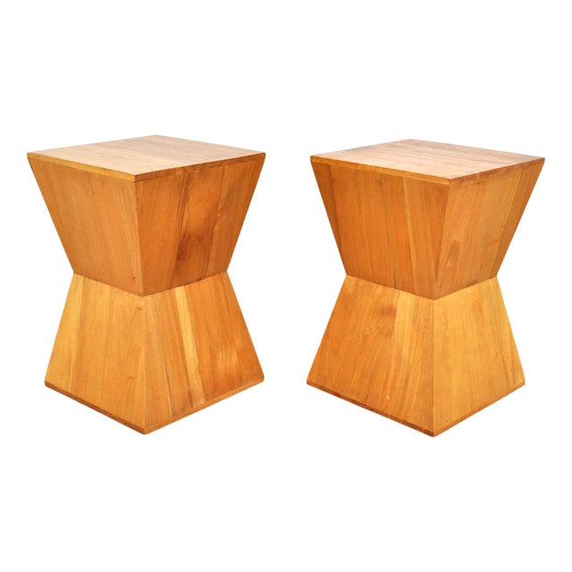 Vintage Geometric Pyramid Side Tables, 1970s, Set of 2 For Sale