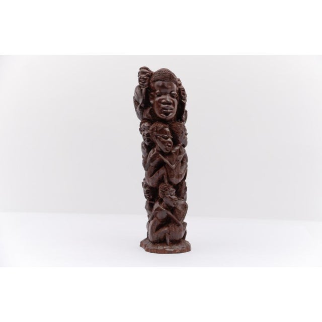 Vintage Tanzanian Makonde Hand-Carved Family Tree, 1970s, Ironwood or Ebony, in Very Good conditions. Designed 1970 to 1979