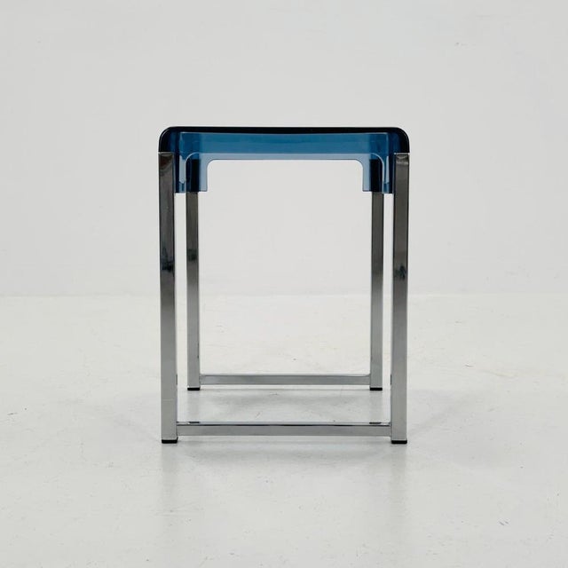 Space Age Blue Side Table by Marc Berthier for Prisunic, 1970s For Sale - Image 5 of 11
