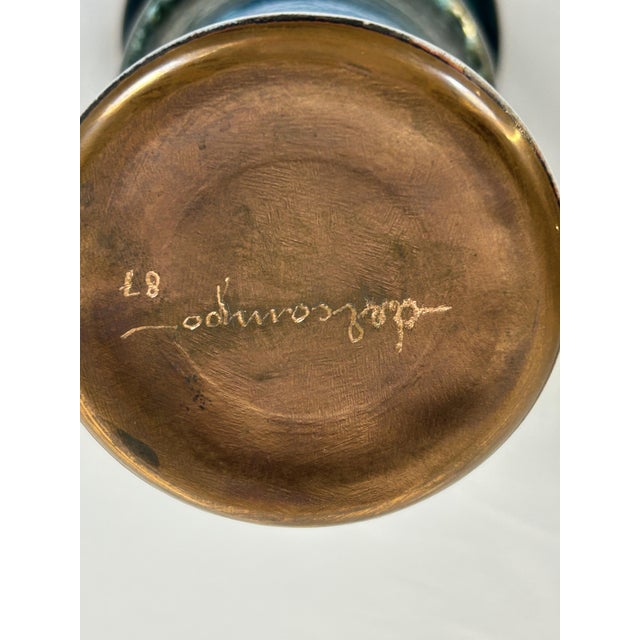 Enamelled Copper Vase from Studio Del Campo, 1990s For Sale - Image 9 of 10