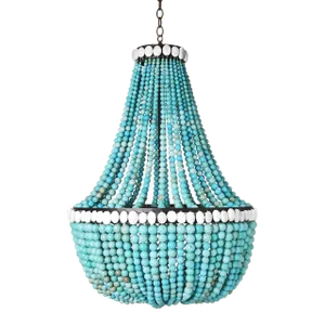 Custom Marjorie Skouras Beau Turquoise Empire Chandelier