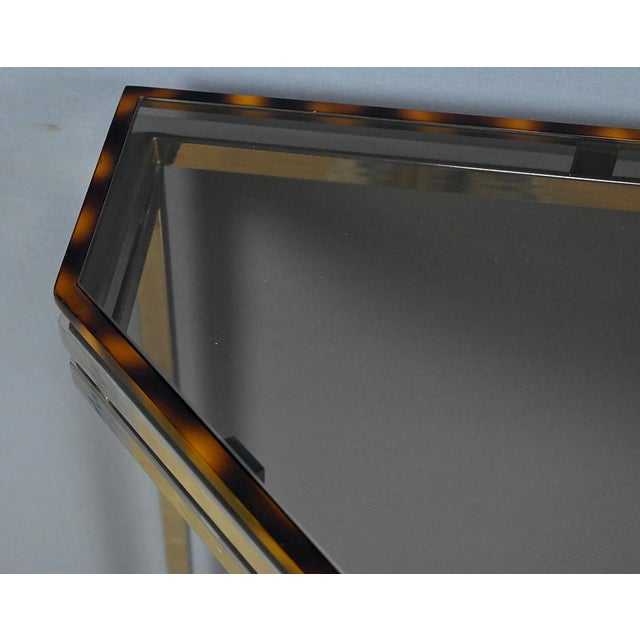 1970s Hexagonal Console Table in Smoked Glass, 1970s For Sale - Image 5 of 18
