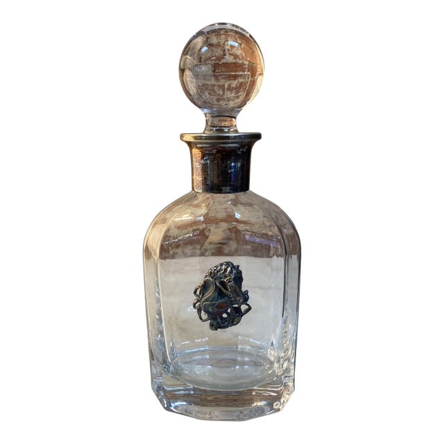 1950s Decorative Crystal and Silver Bottle For Sale