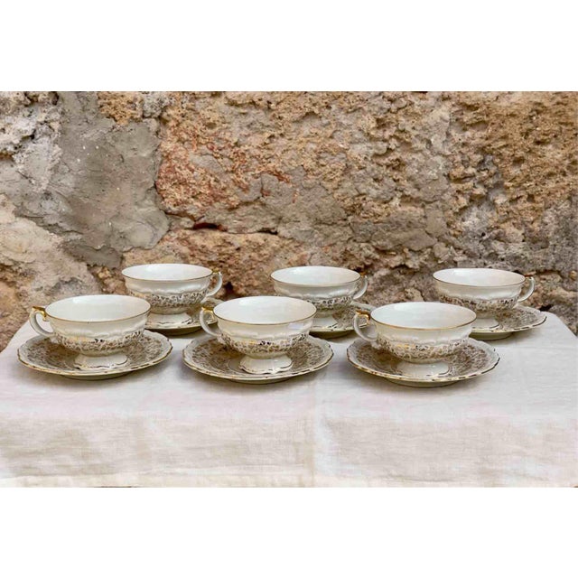 Mid-Century Modern Mid-Century Porcelain Tea Service by Johann Seltmann Vohenstrauß, Germany, 1950s, Set of 12 For Sale - Image 3 of 13